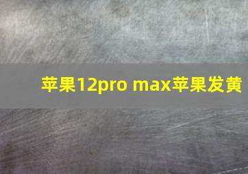 苹果12pro max苹果发黄