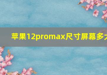 苹果12promax尺寸屏幕多大