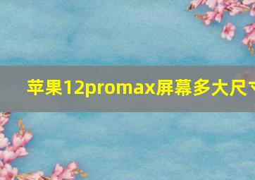 苹果12promax屏幕多大尺寸