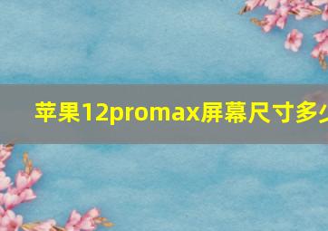 苹果12promax屏幕尺寸多少