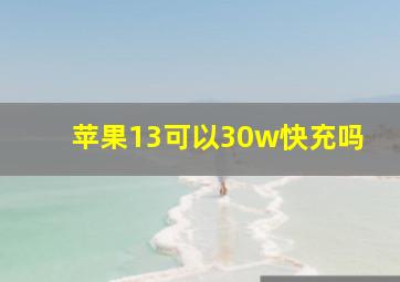 苹果13可以30w快充吗