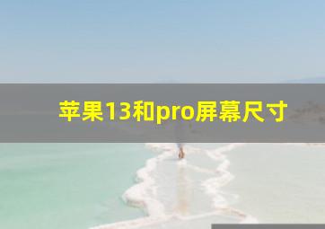 苹果13和pro屏幕尺寸