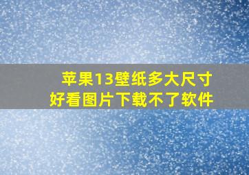 苹果13壁纸多大尺寸好看图片下载不了软件