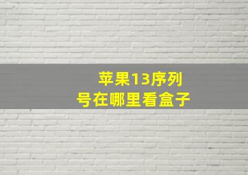 苹果13序列号在哪里看盒子