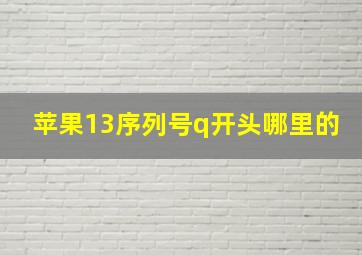 苹果13序列号q开头哪里的