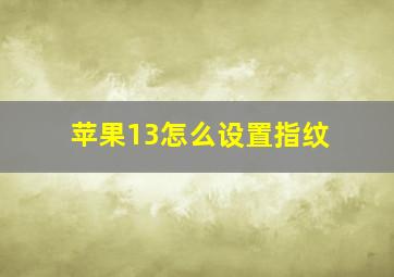 苹果13怎么设置指纹