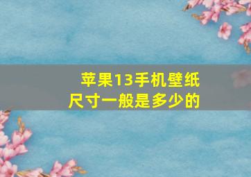 苹果13手机壁纸尺寸一般是多少的