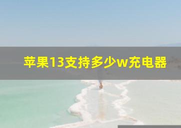 苹果13支持多少w充电器