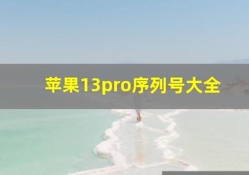 苹果13pro序列号大全