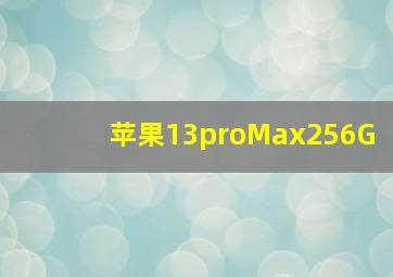 苹果13proMax256G