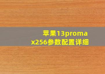 苹果13promax256参数配置详细