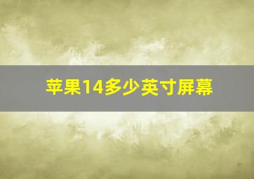 苹果14多少英寸屏幕