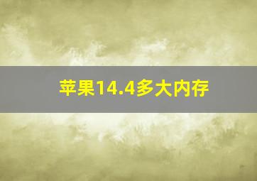 苹果14.4多大内存