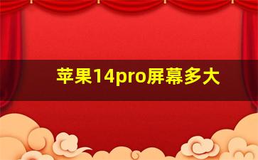 苹果14pro屏幕多大