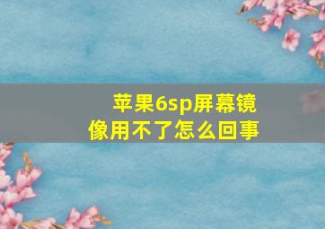 苹果6sp屏幕镜像用不了怎么回事