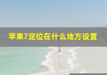 苹果7定位在什么地方设置