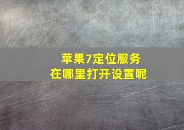 苹果7定位服务在哪里打开设置呢