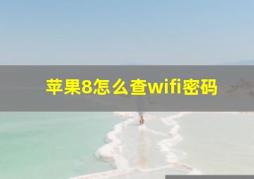 苹果8怎么查wifi密码