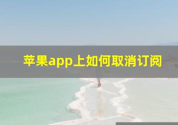 苹果app上如何取消订阅