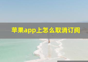 苹果app上怎么取消订阅