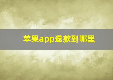 苹果app退款到哪里