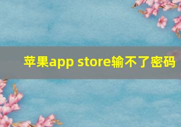 苹果app store输不了密码