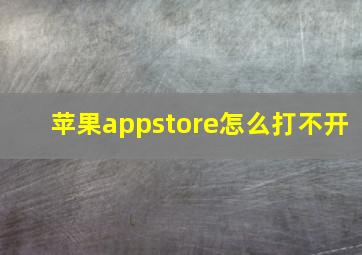 苹果appstore怎么打不开