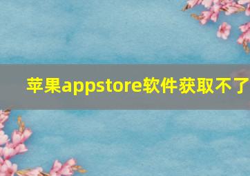 苹果appstore软件获取不了