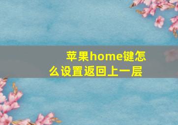 苹果home键怎么设置返回上一层