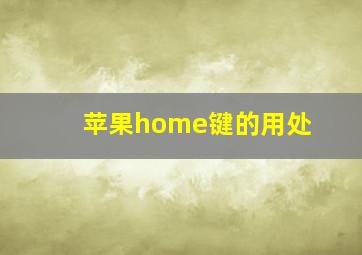 苹果home键的用处