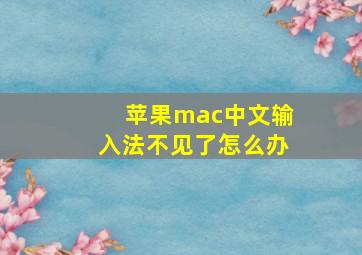 苹果mac中文输入法不见了怎么办