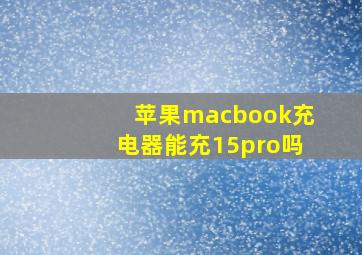 苹果macbook充电器能充15pro吗