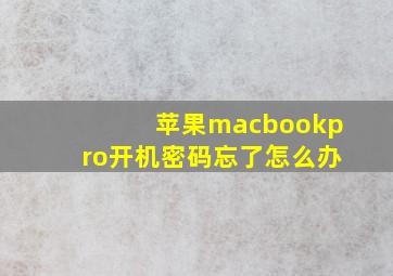 苹果macbookpro开机密码忘了怎么办