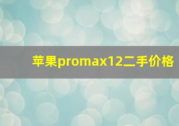 苹果promax12二手价格