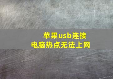 苹果usb连接电脑热点无法上网