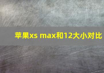 苹果xs max和12大小对比