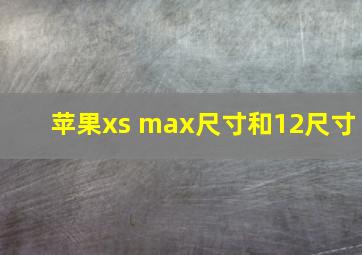 苹果xs max尺寸和12尺寸