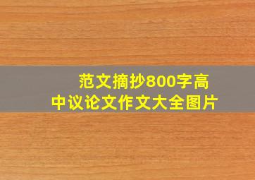 范文摘抄800字高中议论文作文大全图片