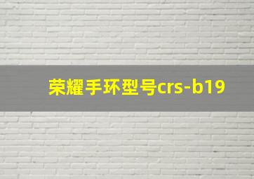 荣耀手环型号crs-b19