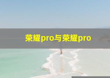 荣耀pro与荣耀pro+