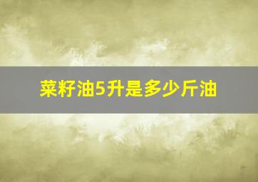 菜籽油5升是多少斤油