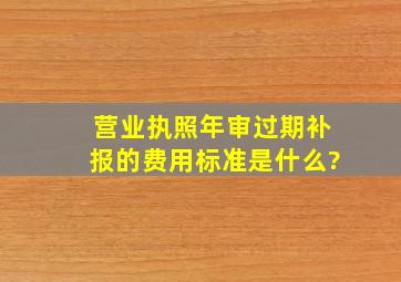 营业执照年审过期补报的费用标准是什么?