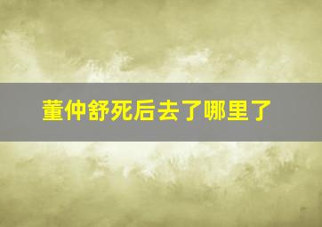 董仲舒死后去了哪里了