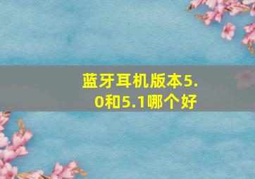 蓝牙耳机版本5.0和5.1哪个好