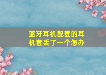 蓝牙耳机配套的耳机套丢了一个怎办