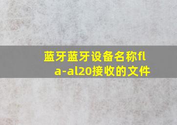 蓝牙蓝牙设备名称fla-al20接收的文件