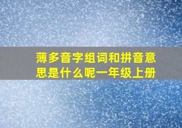 薄多音字组词和拼音意思是什么呢一年级上册