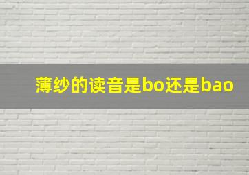 薄纱的读音是bo还是bao