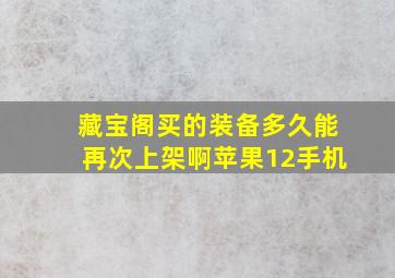 藏宝阁买的装备多久能再次上架啊苹果12手机