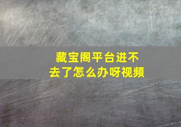 藏宝阁平台进不去了怎么办呀视频